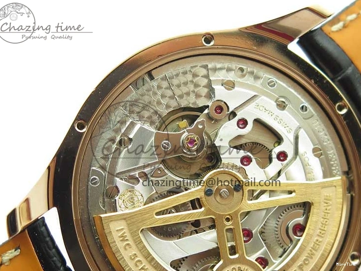 MIROTIME 0307 Elegant Portugieser Perpetual Calendar IW503302 RG V9F 1:1 Best Edition Gray Dial on Black Leather Strap A 7096